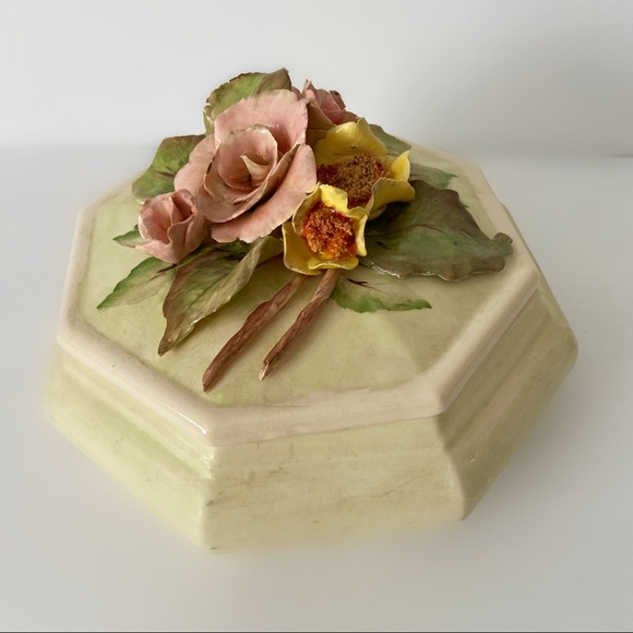 Vintage capodimonte ceramic floral container